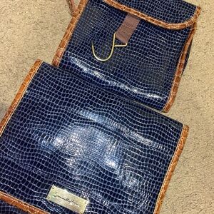 Blue and Brown Travel Bag